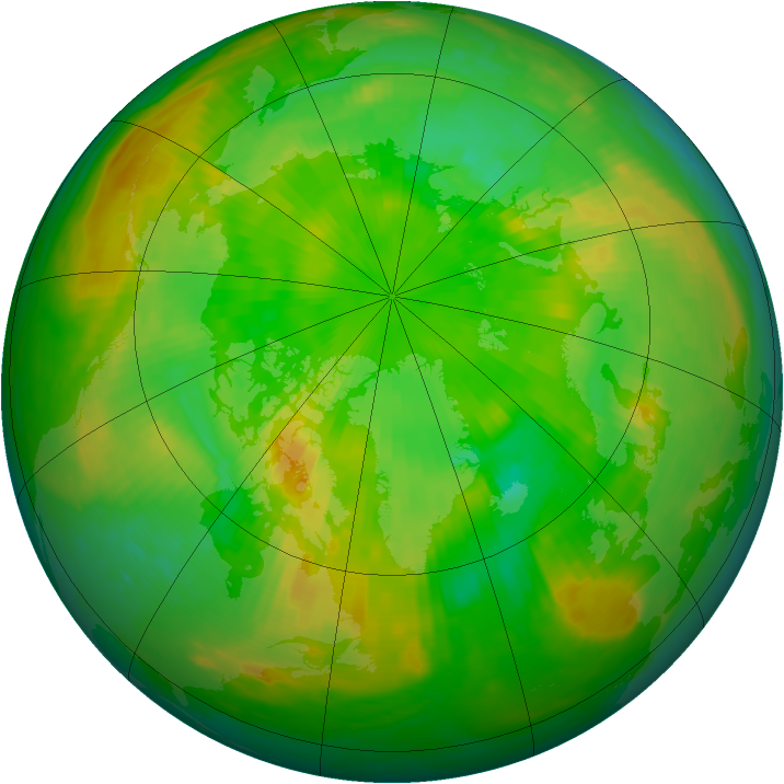 Arctic ozone map for 20 June 1986